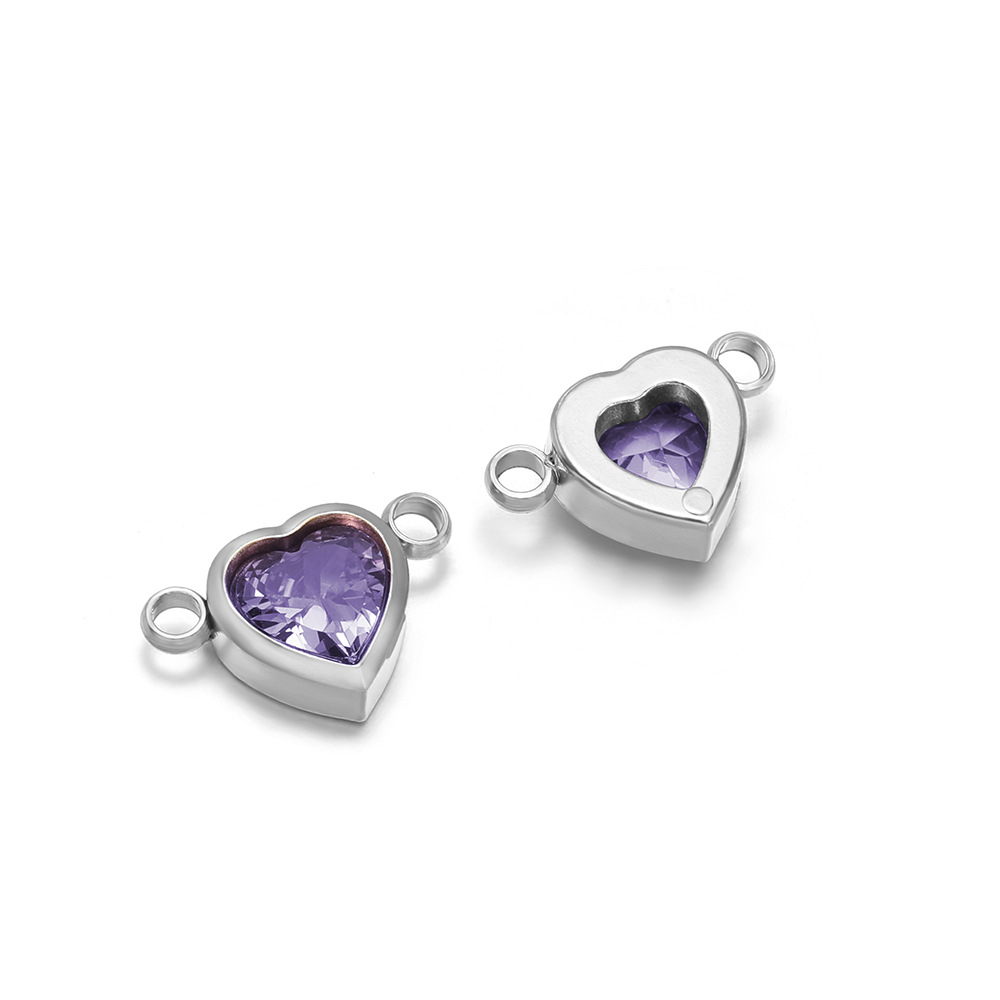 Steel color double hole dark purple