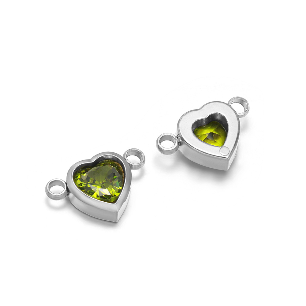 Steel color double hole grass green