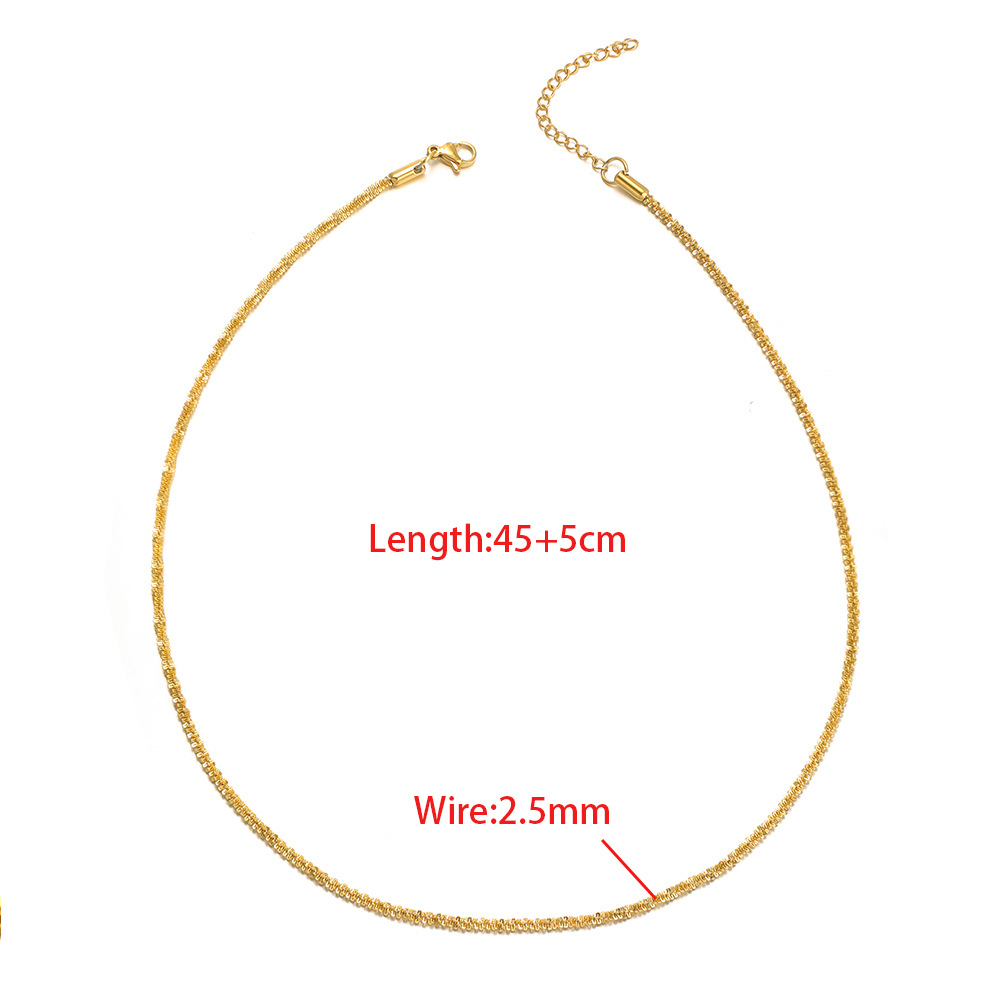 2.5mm folded cross twist necklace 45 5cm necklace gold