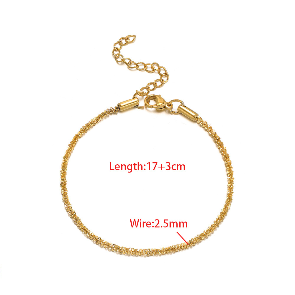 2.5mm folded cross twist bracelet 17 3cm bracelet gold