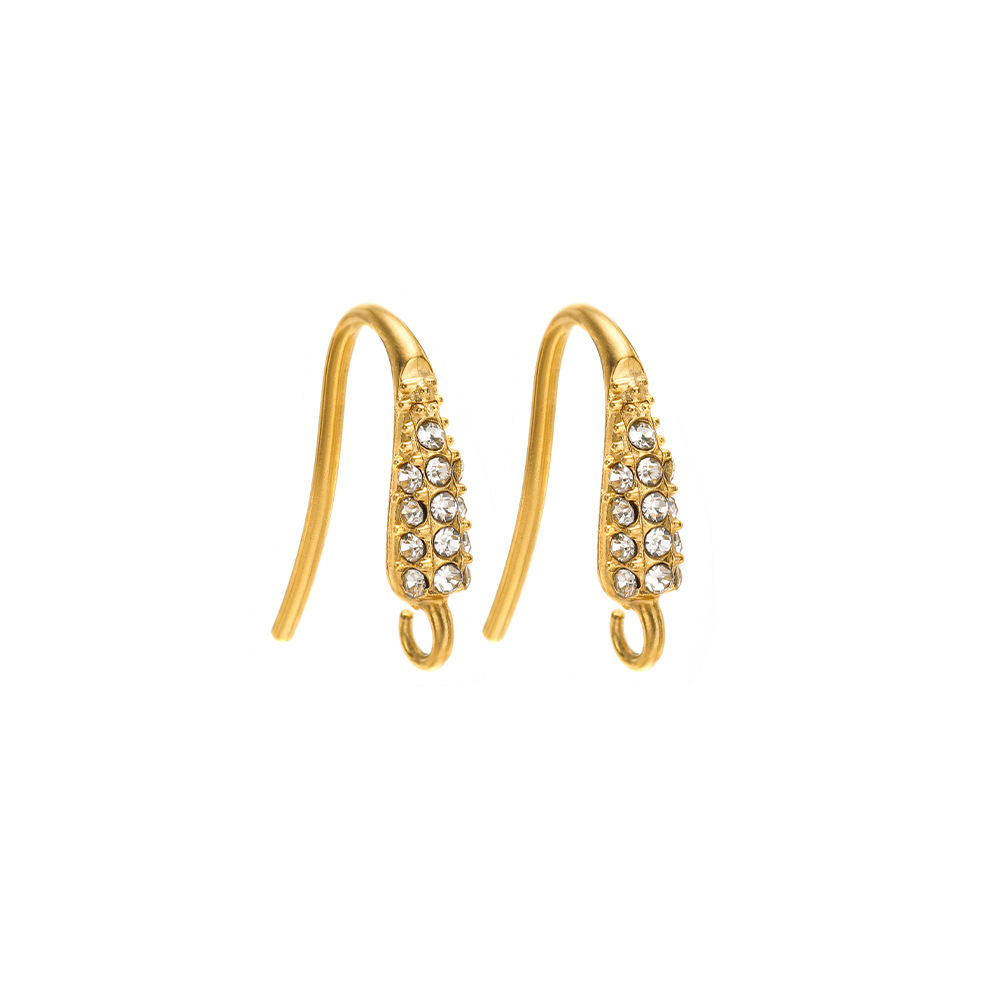 11.5*14mm ear hook points, three rows, 13 diamonds, 1.5mm hole inside, gold