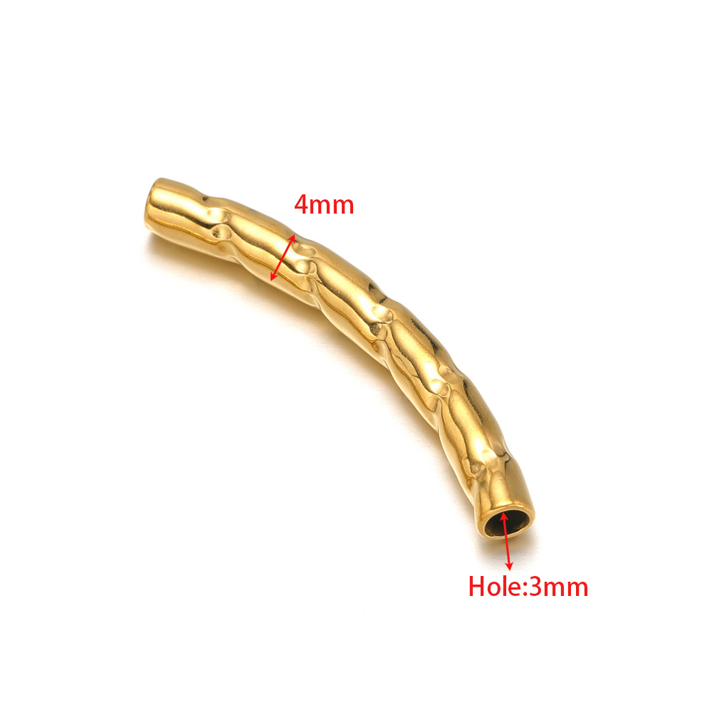 4mm gold elbow 32mm long inner 3mm hole point embossed 10