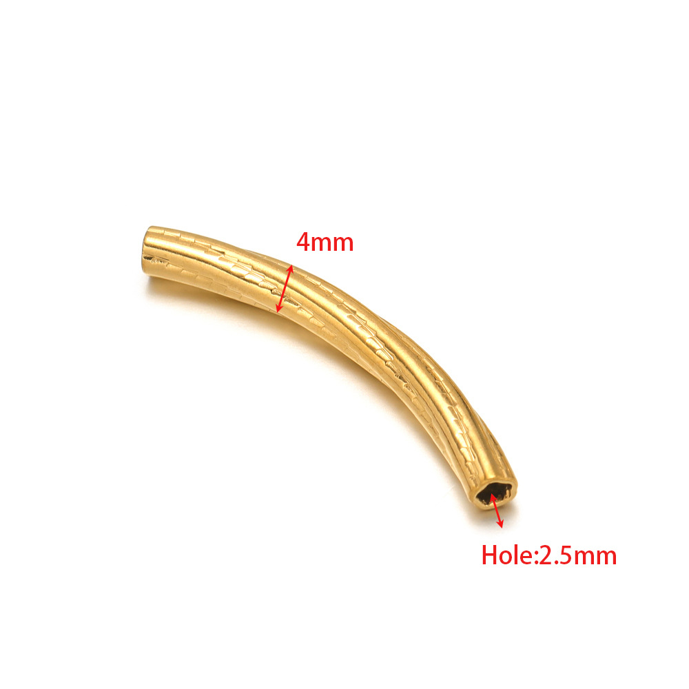 4mm gold elbow 32mm long 2.5mm hole strip twist 11