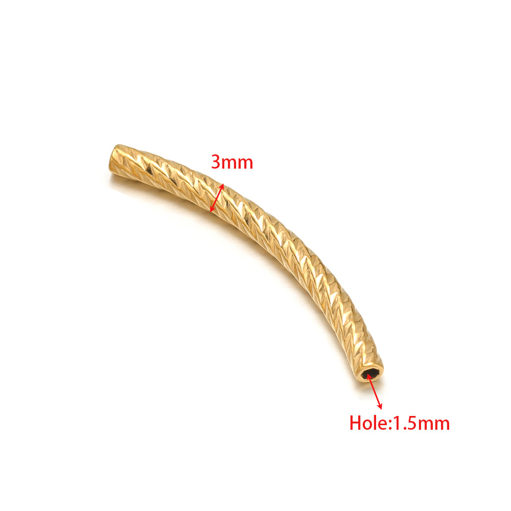 3mm gold elbow 32mm long inner 1.5mm hole cutting pattern 14