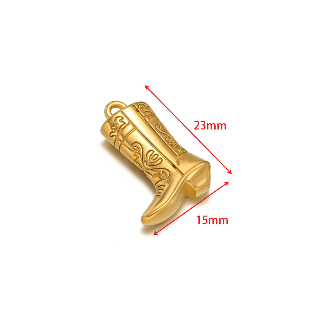 15*23mm cast shoe pendant with 1.5mm single hole inside, gold