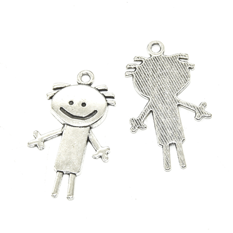 Antique silver Boy 35*20mm