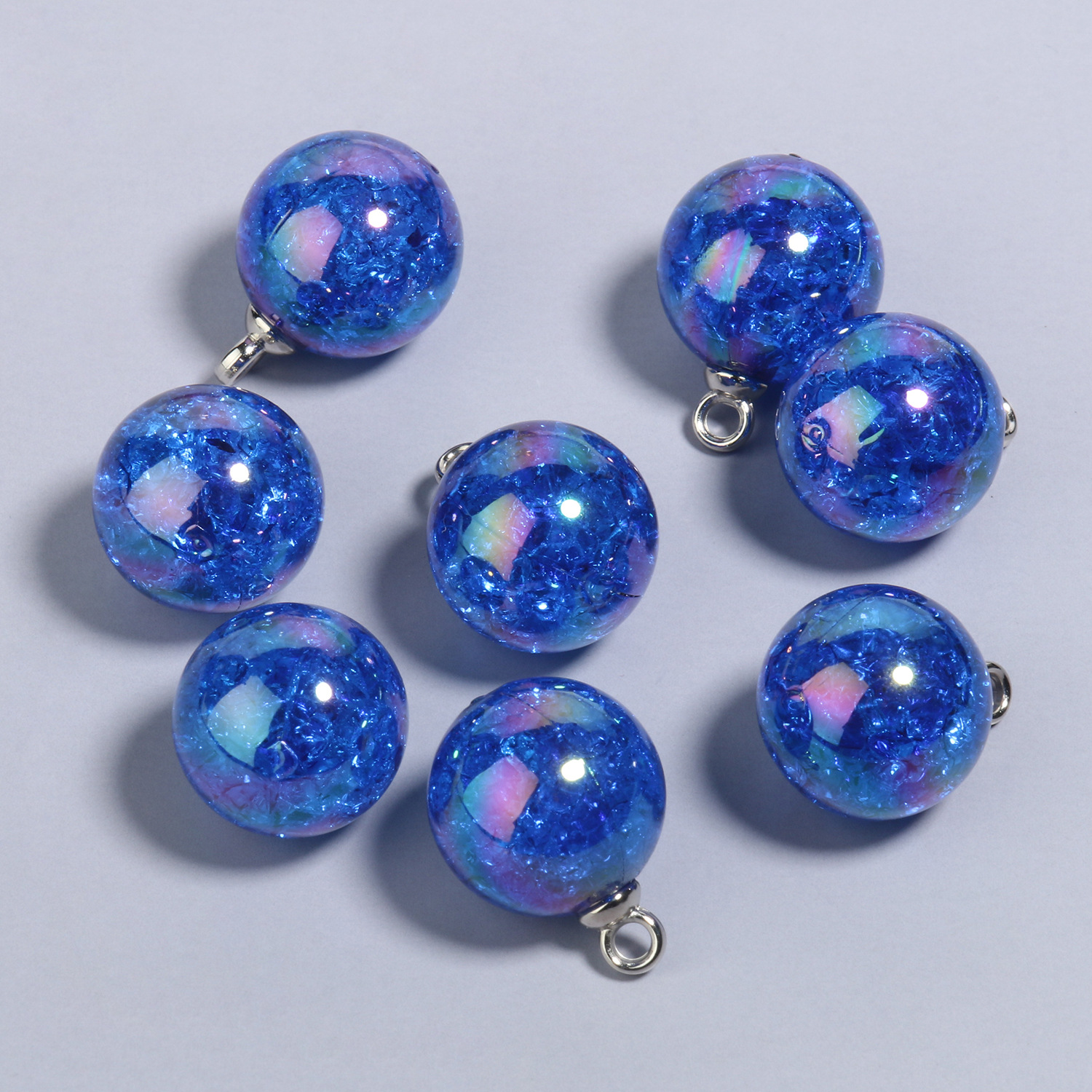 20.5x15mmab dark blue explosive stone round acrylic pendants 10 pieces