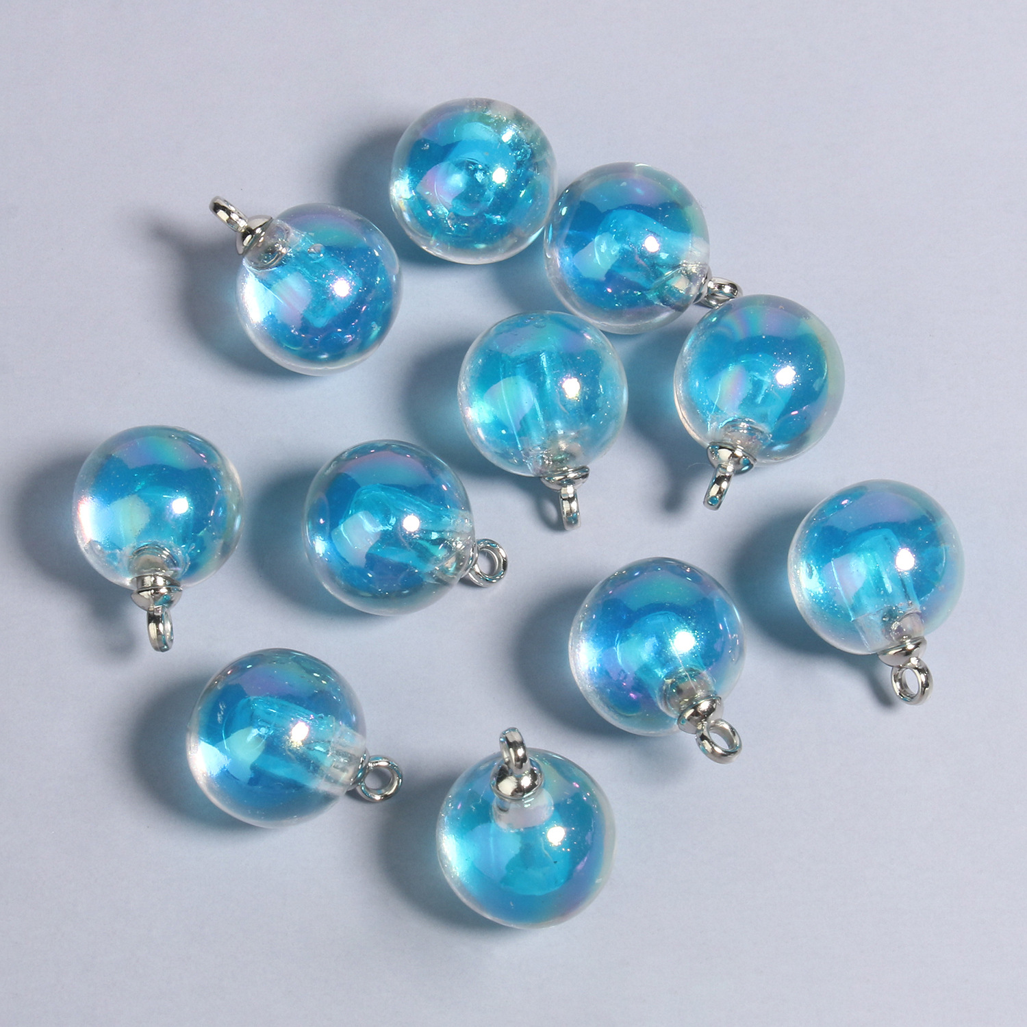 10 21x16mmab blue round acrylic pendants