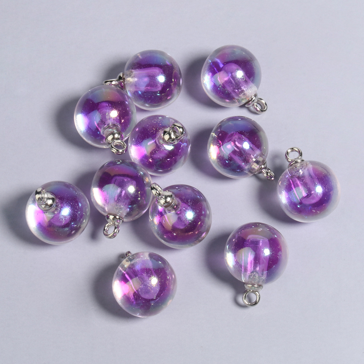 10 21x16mmab purple round acrylic pendants