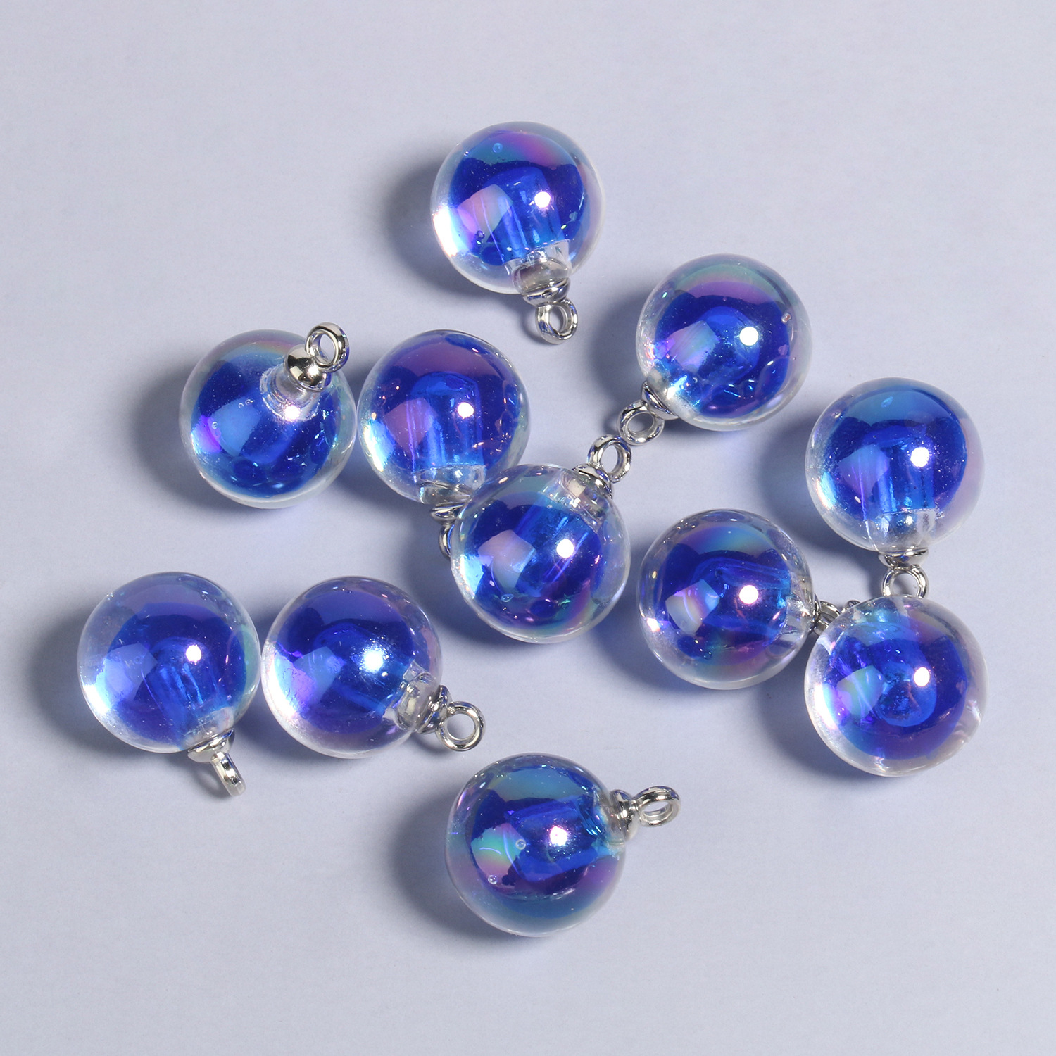 10 21x16mmab dark blue round acrylic pendants