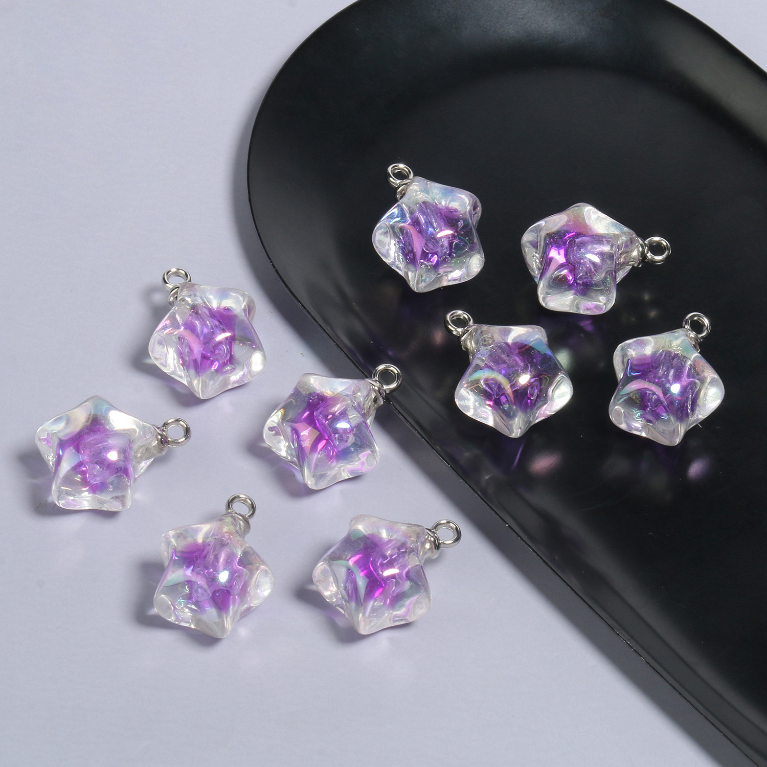 10 21x17mmab purple five-pointed star acrylic pendants