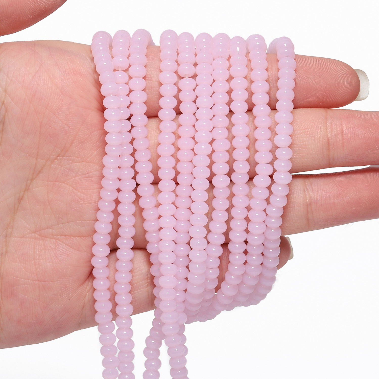 4.5×3mm pink abacus crystal