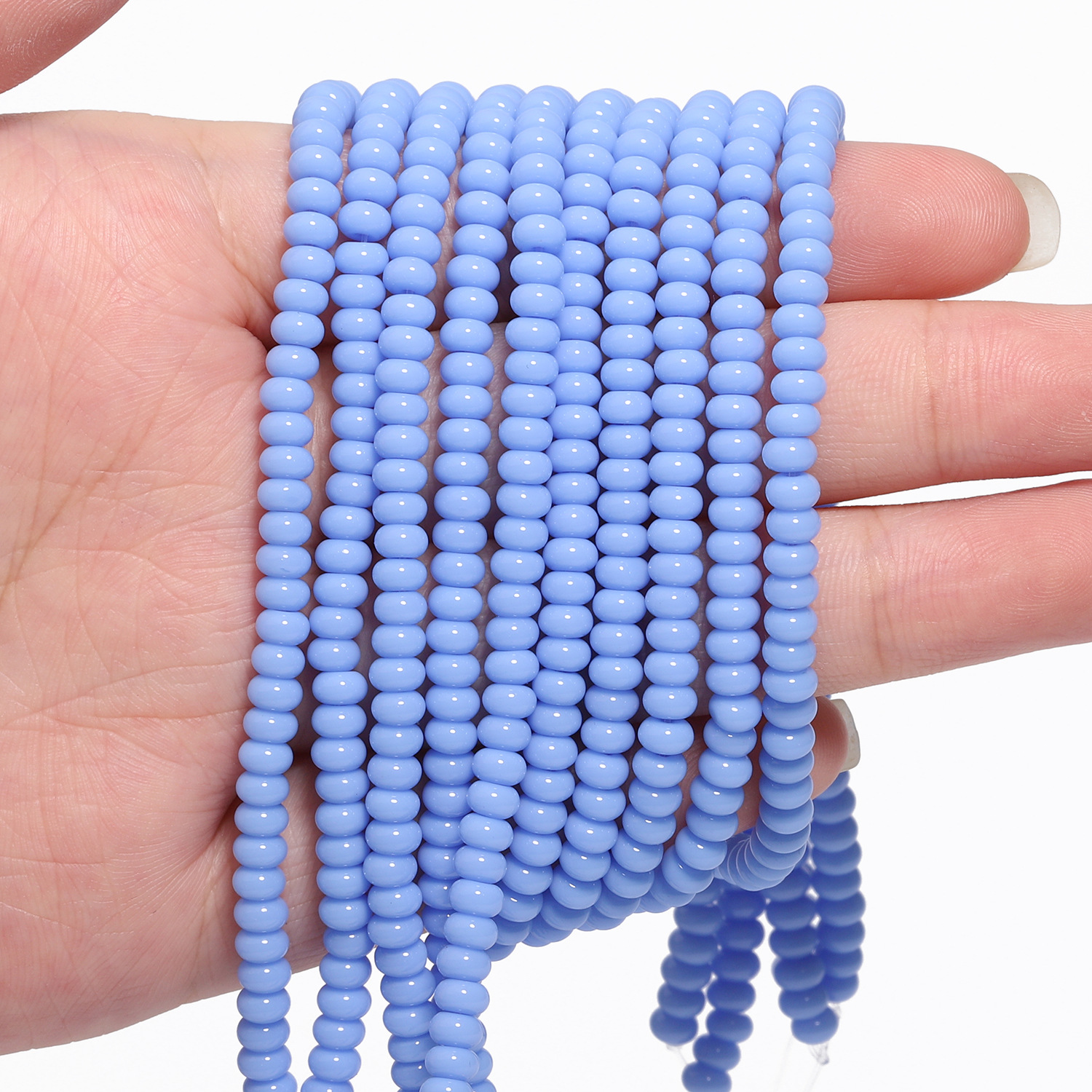 4.5×3mm blue glossy crystal abacus beads