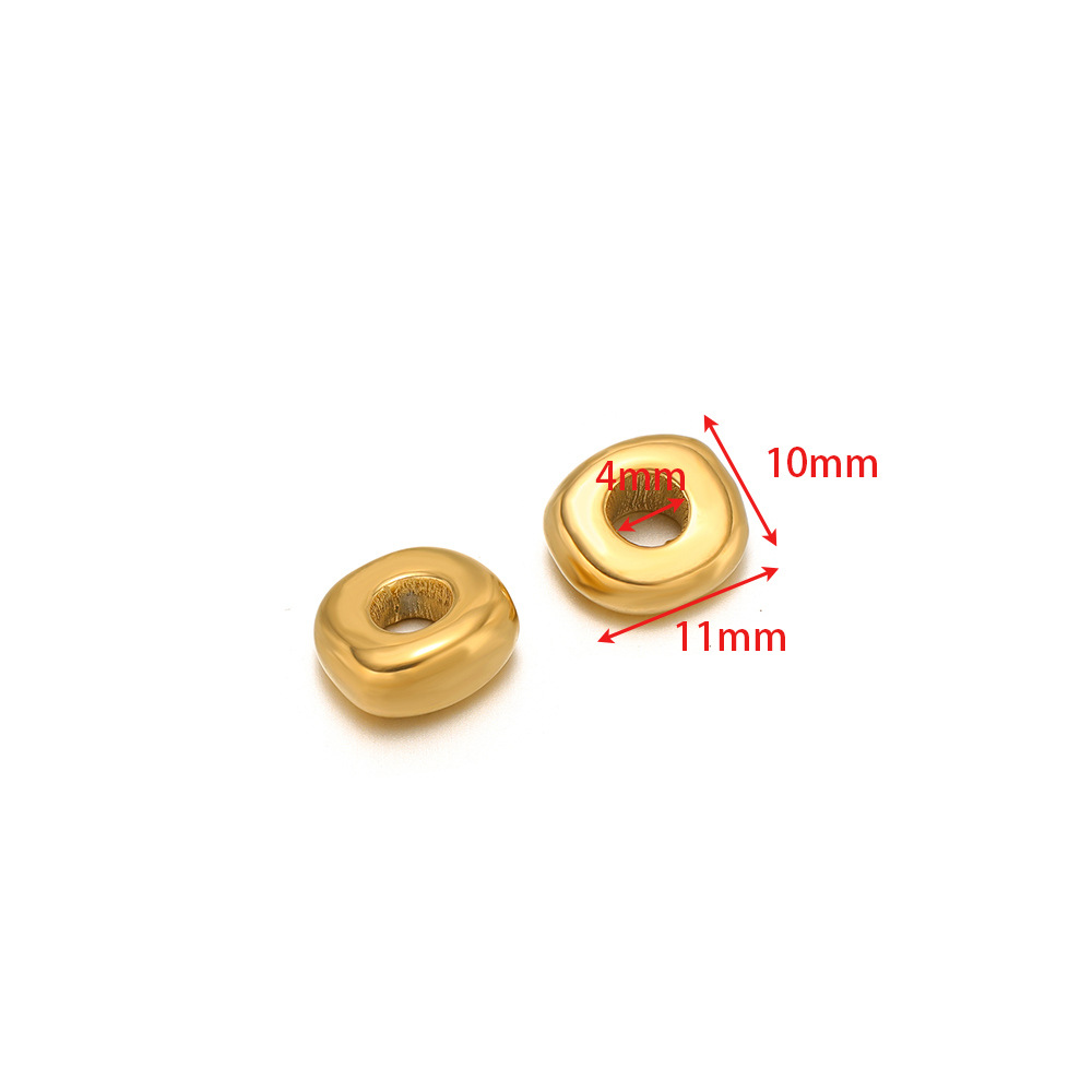 10*11mm special-shaped hole beads with 4mm holes in gold