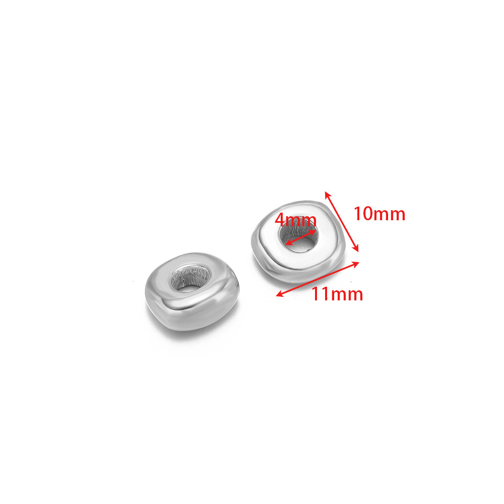 10*11mm special-shaped hole beads with 4mm hole inside steel color