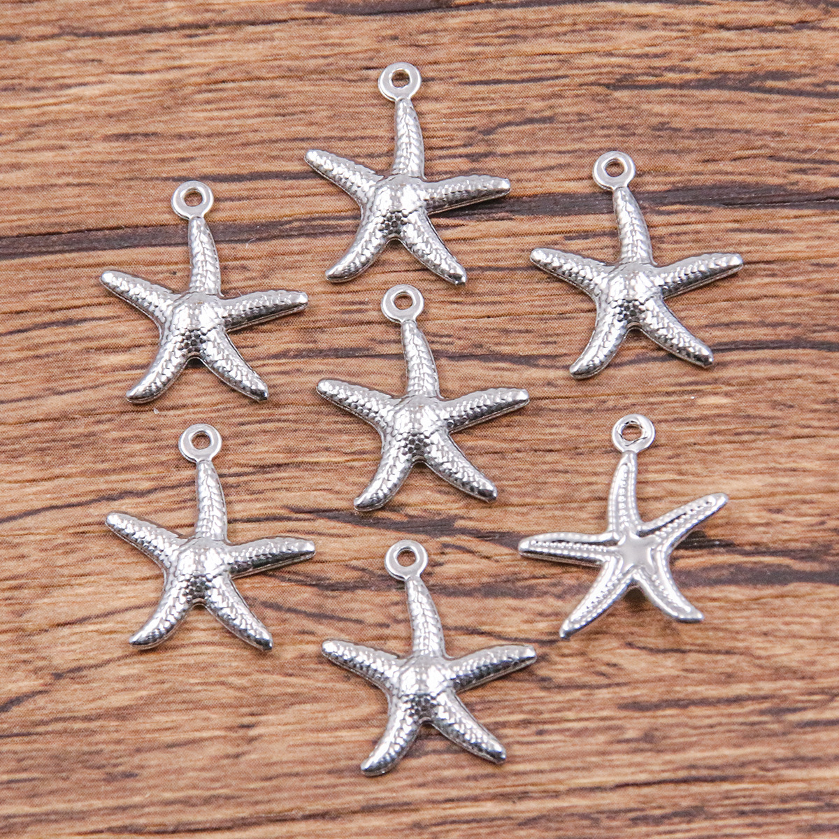 Steel color starfish 15x17mm