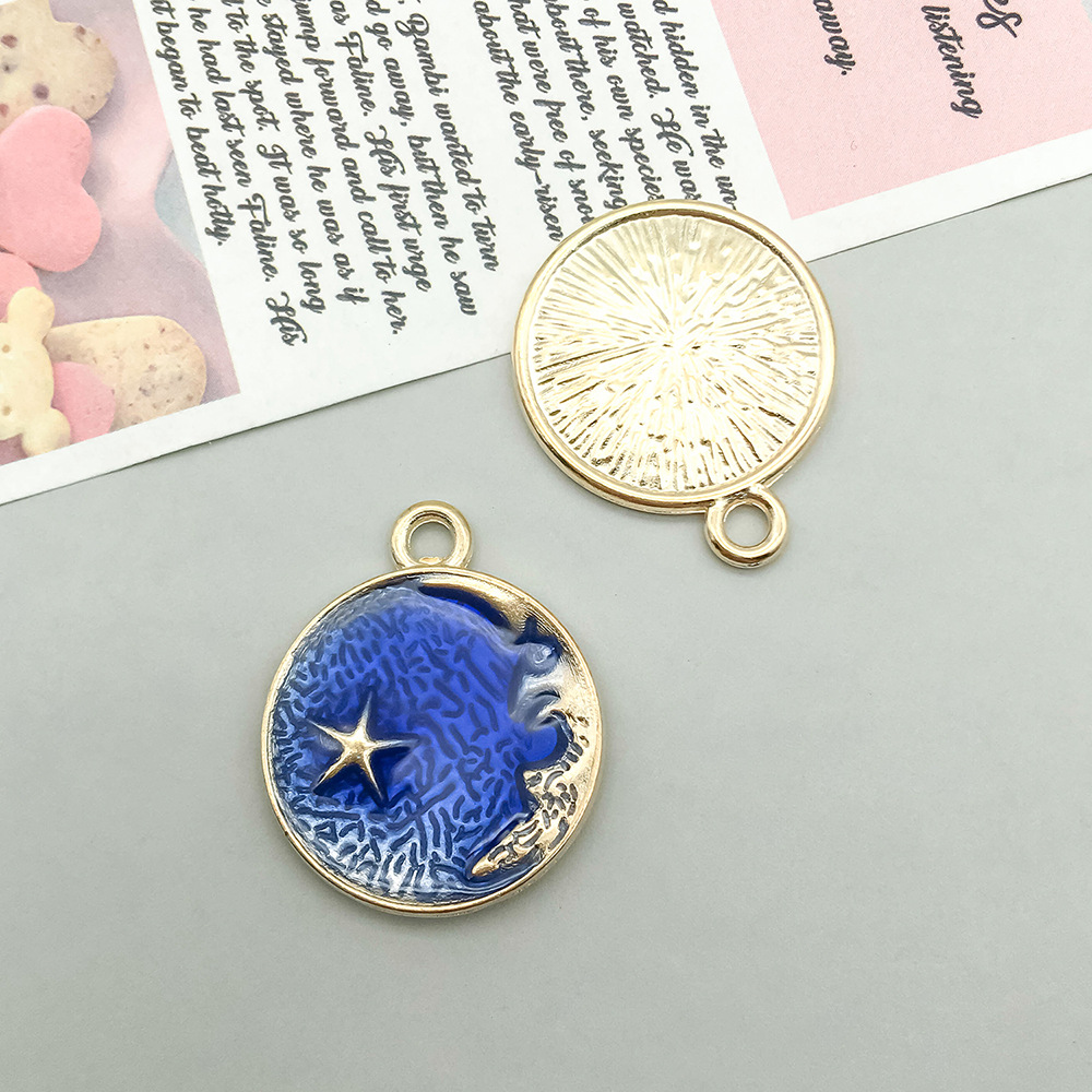 1 oil dripping blue moon star 21*25mm-2.7g-10345