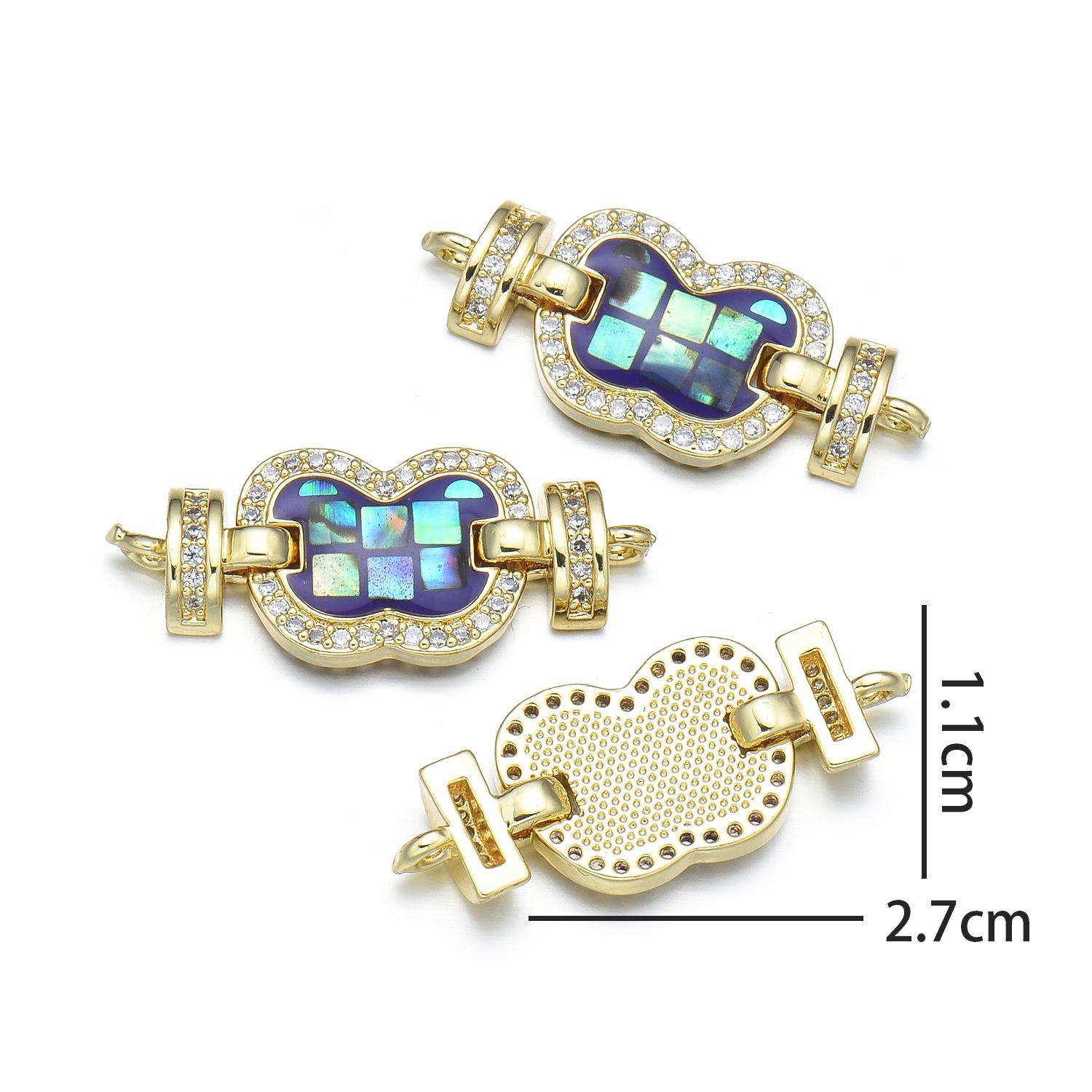 Apple-shaped pearl buckle (blue)