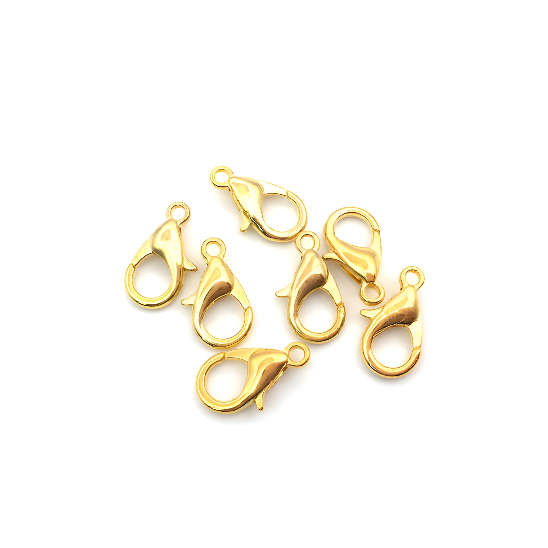 1 golden lobster clasp 7x12mm-9287-0.3g