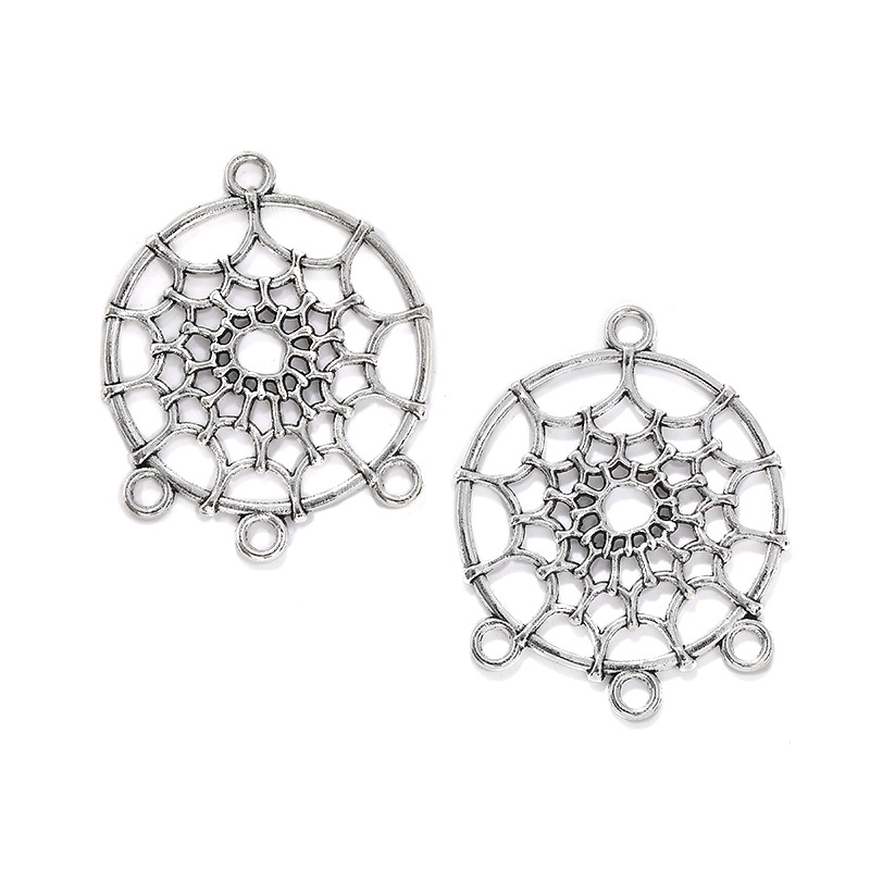 antique silver spider web 27×34mm1.9g