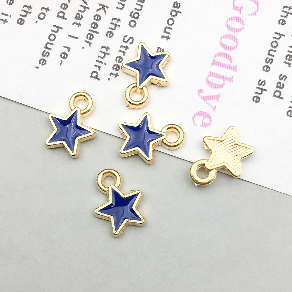 1 dark blue dripping oil small five-pointed star 7*8mm-0.2g-11969