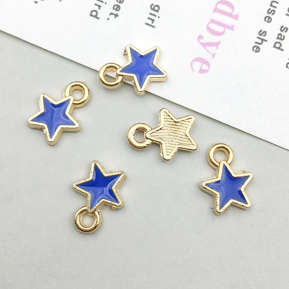 1 royal blue oil dripping small five-pointed star 7*8mm-0.2g-12022