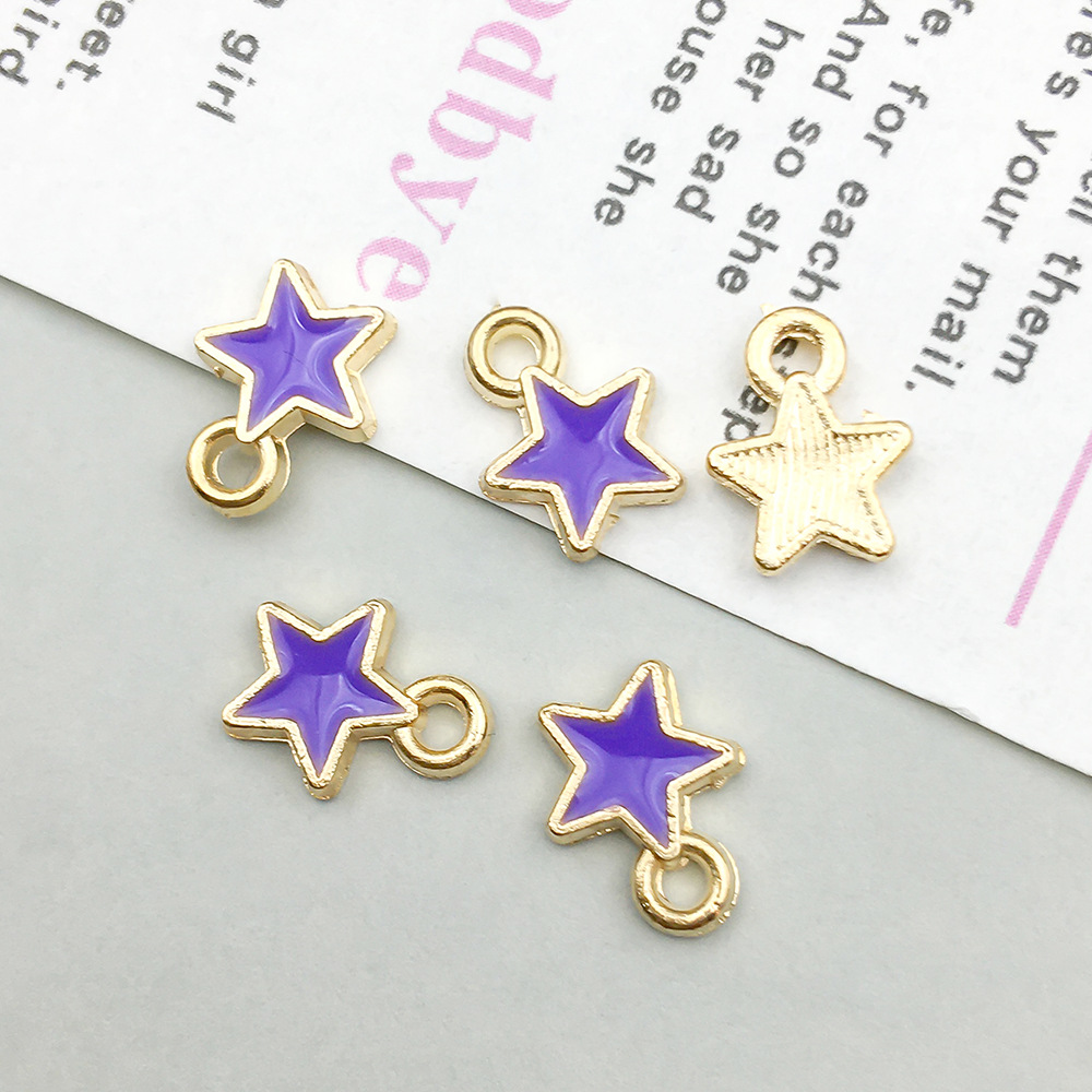 1 purple dripping oil small five-pointed star 7*8mm-0.2g-12029