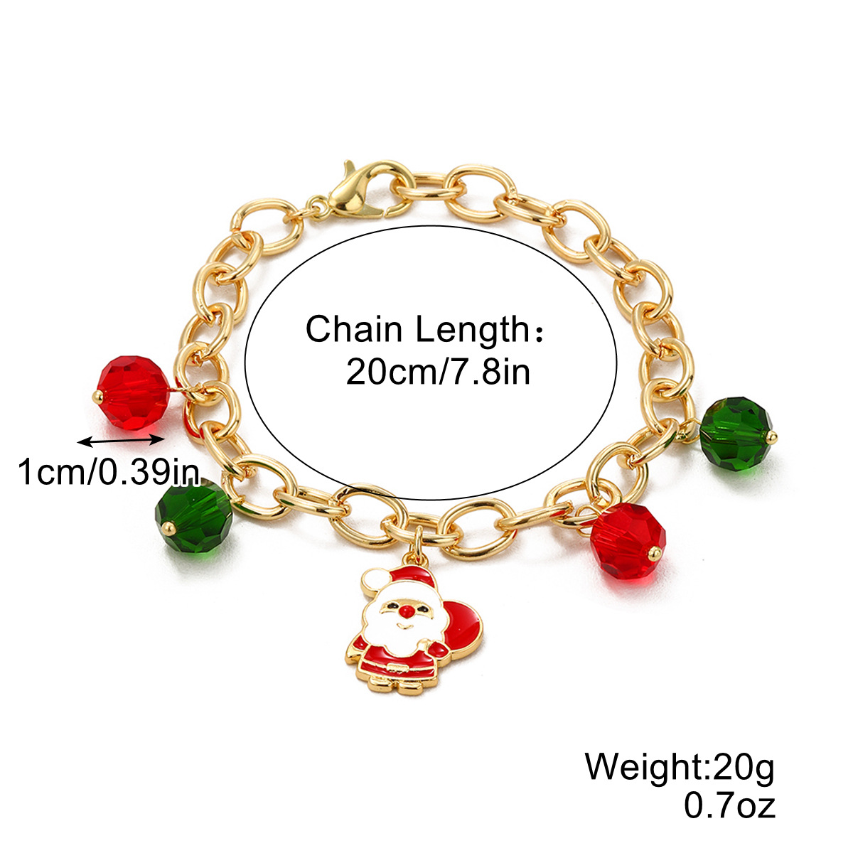 S2210-2 Crystal Santa Claus Bracelet