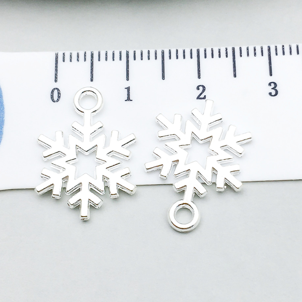 1 bright silver christmas snowflake 14*19mm-0.7g-20025