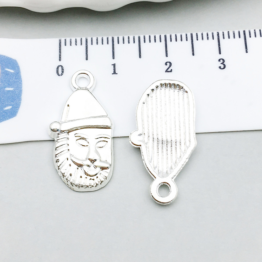 1 bright silver santa head 12*23mm-1.3g-20027