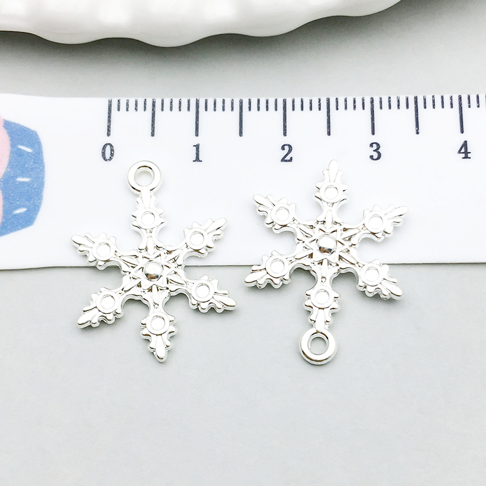 1 bright silver christmas snowflake 18*23mm-1.2g-20032