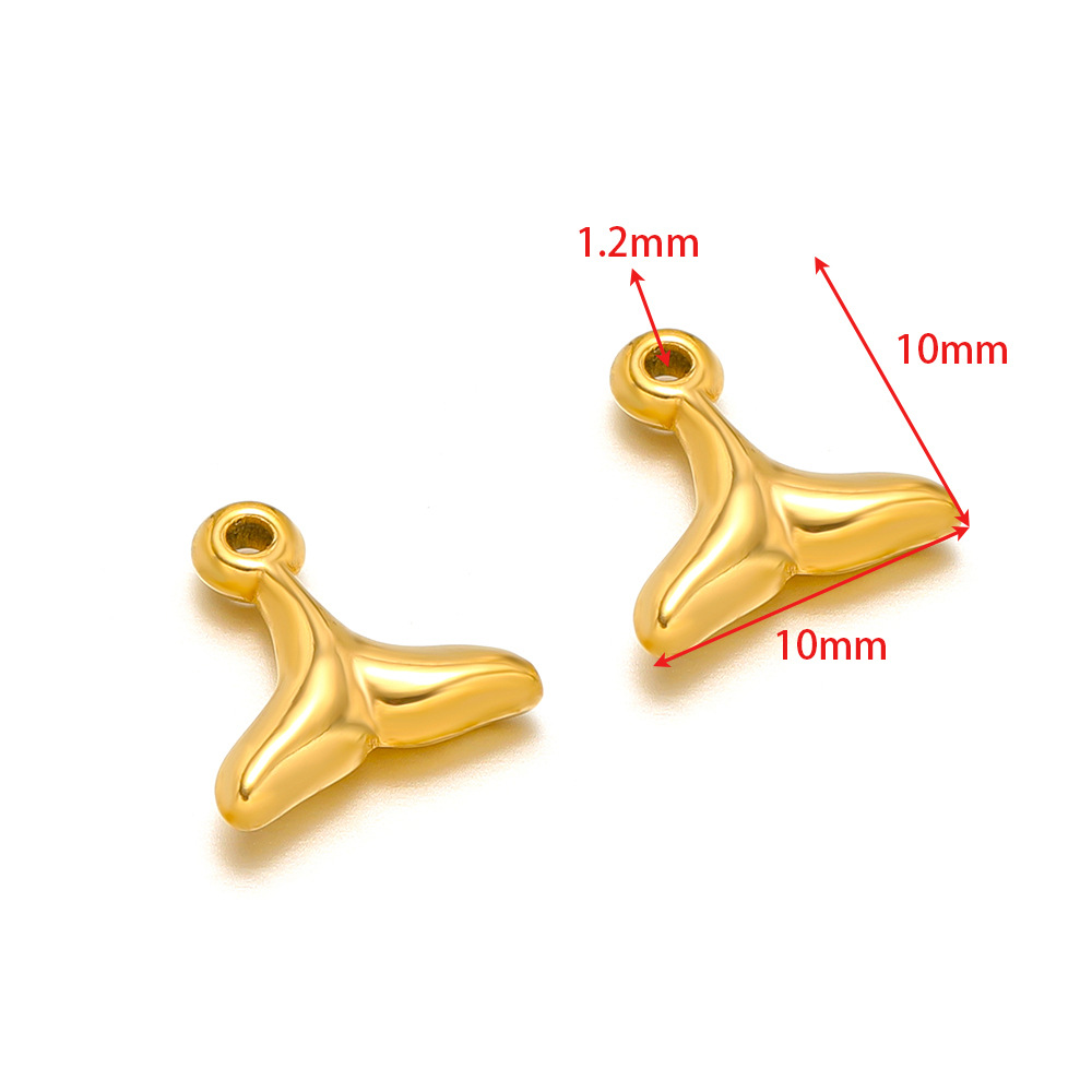 10*10mm small fish tail inner 1.2mm single hole gold