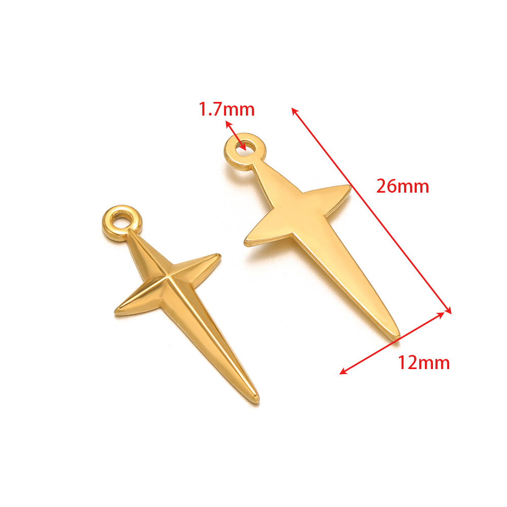 12*26mm cross with 1.7mm single hole gold