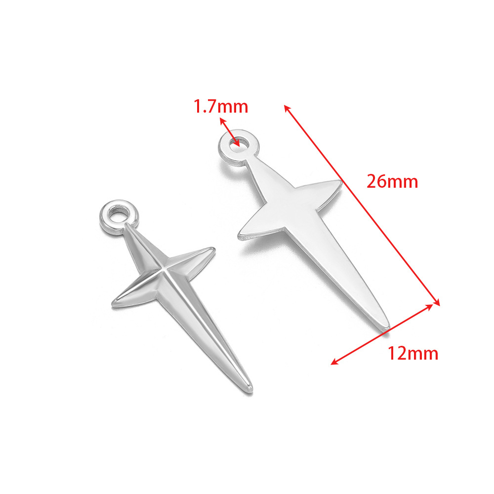 12*26mm cross with 1.7mm single hole steel color inside