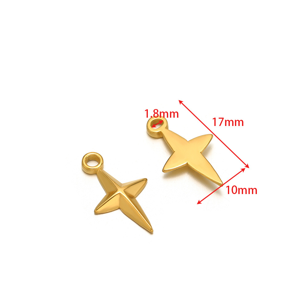 10*17mm cross with 1.8mm single hole gold