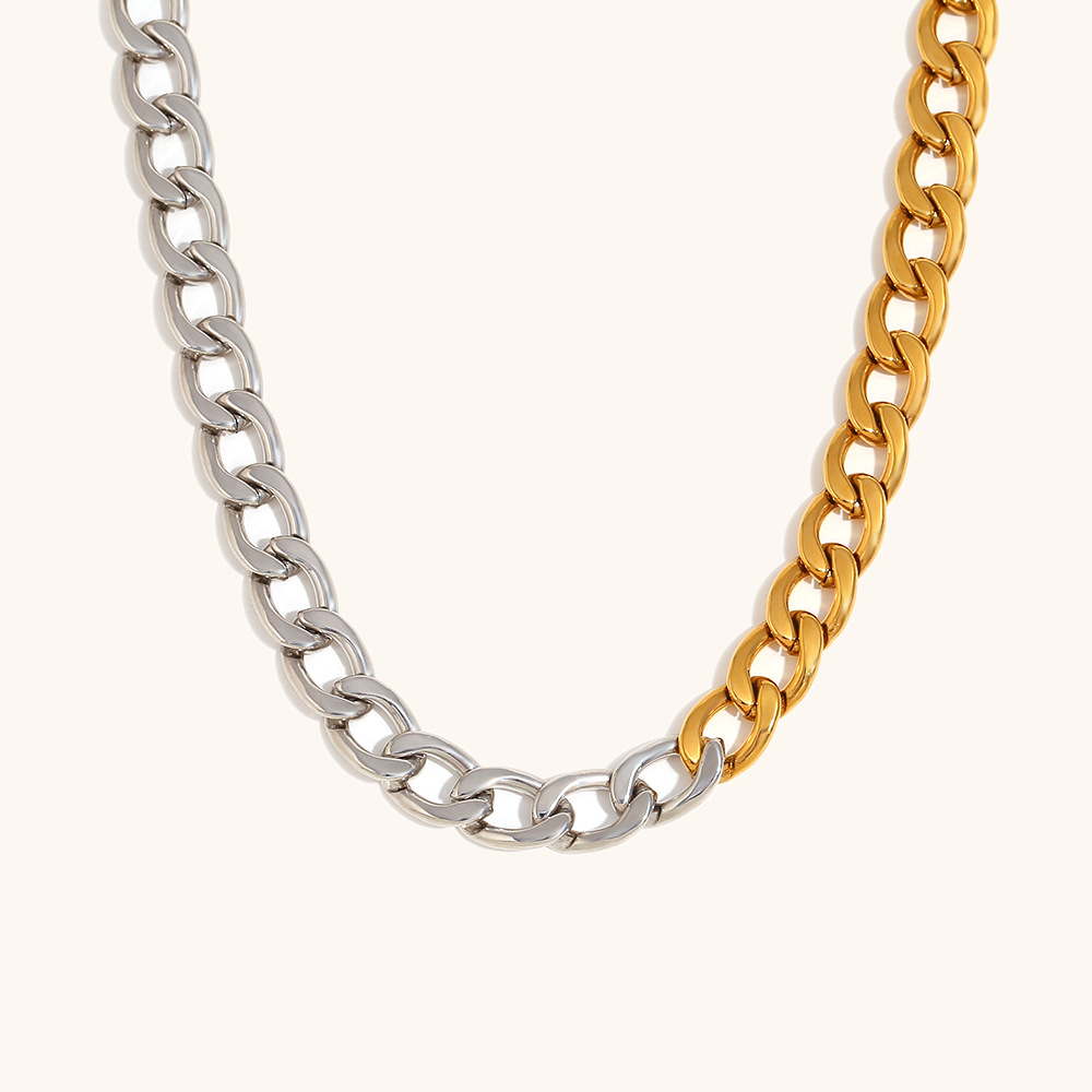 Simple basic polished chain-two colors