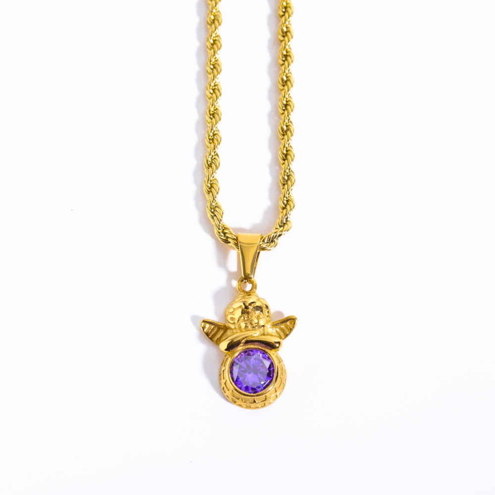 June-light purple [Pendant Twist Chain]]