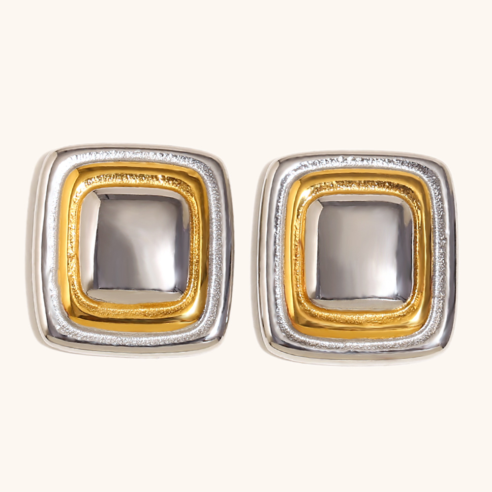 Square picture frame earrings-two colors