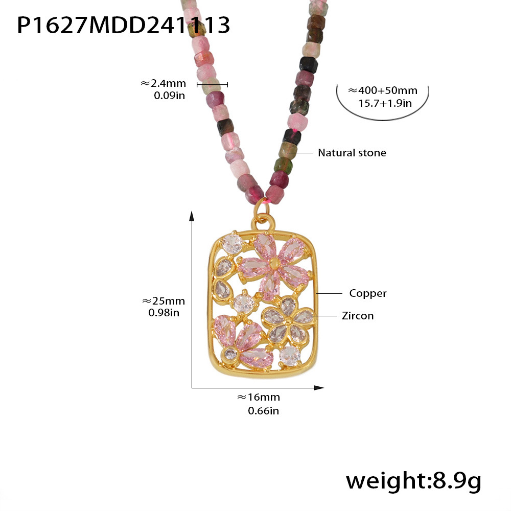 P1627-mixed natural stone necklace