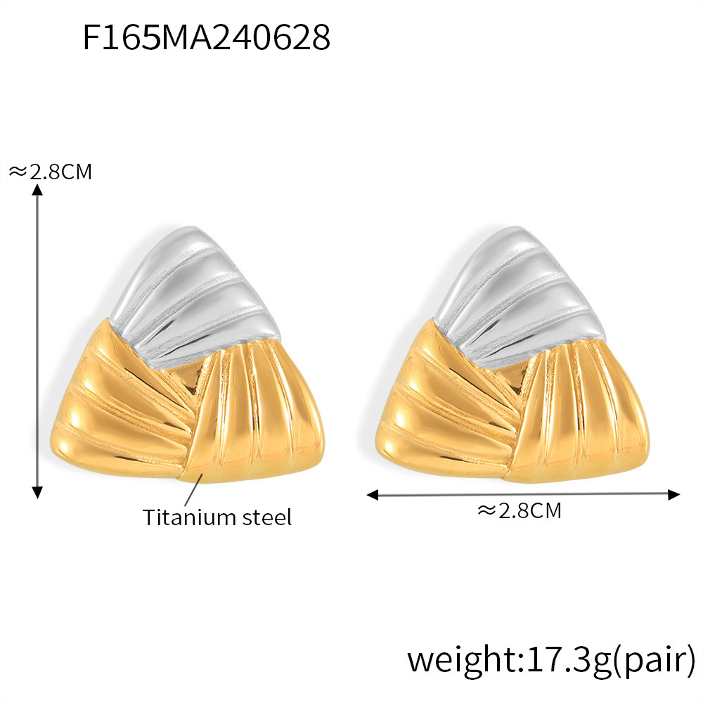 F165-间金空心耳环