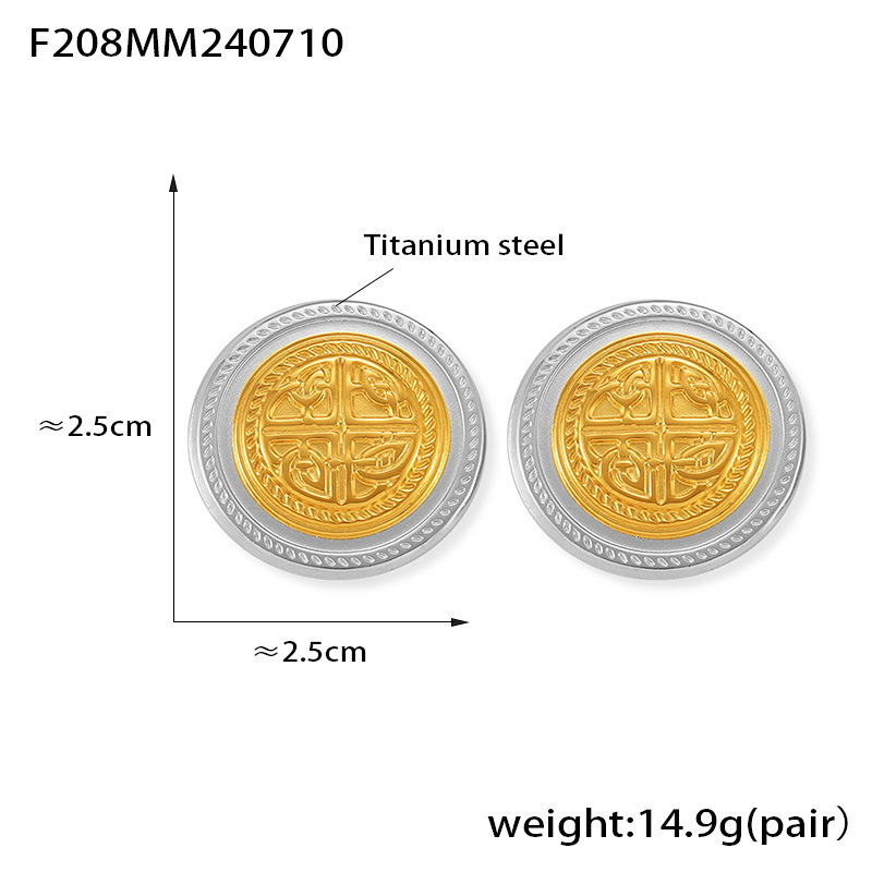 F208-圆间金耳环