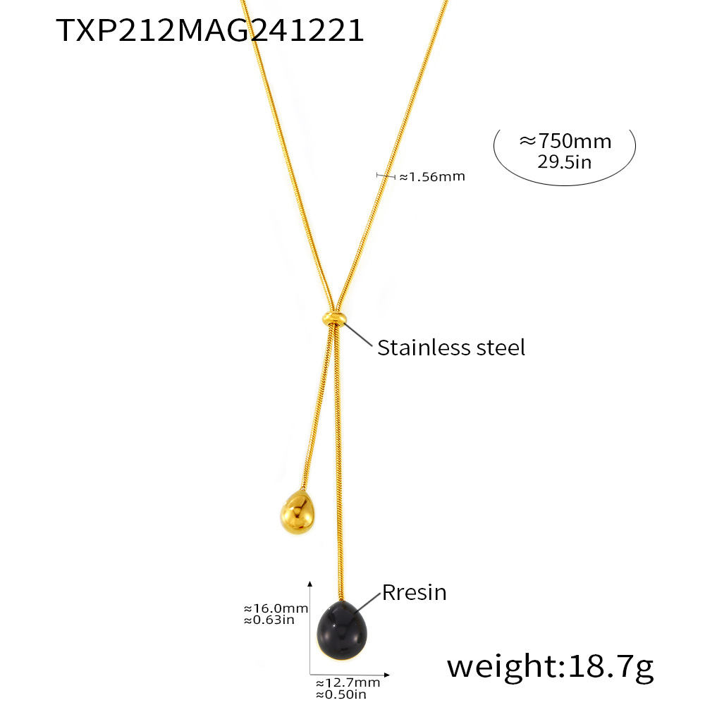 Txp212-black resin necklace