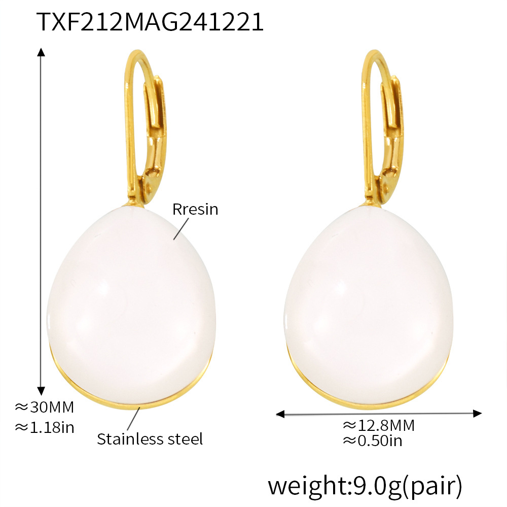 Txf212-white resin earrings