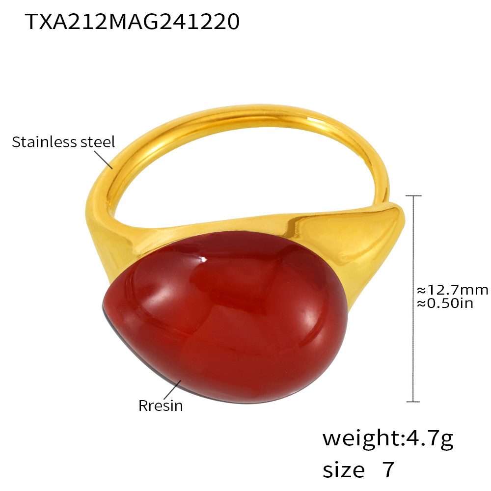 Txa212-red resin ring-no. 7