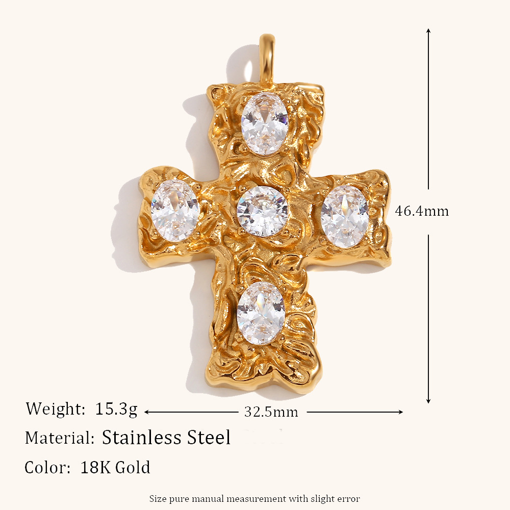 Cross pendant-gold-white diamond