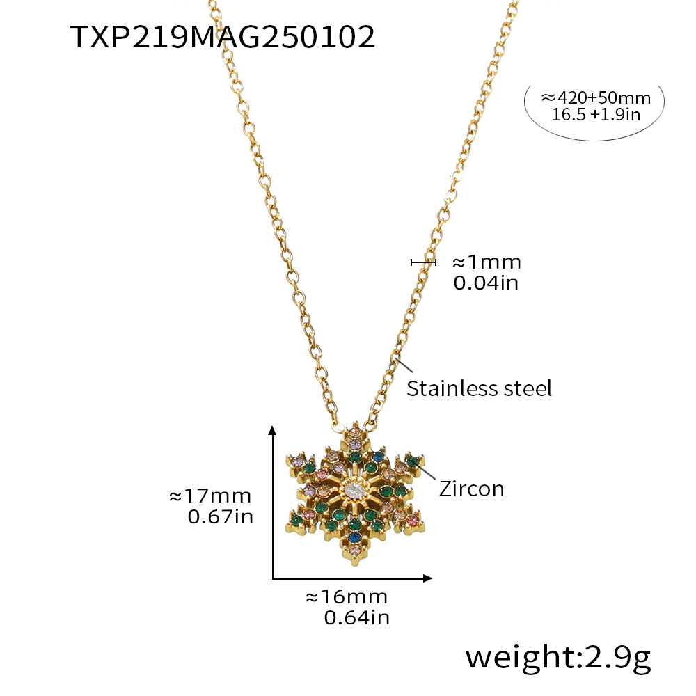 Txp219-gold mixed color zircon necklace