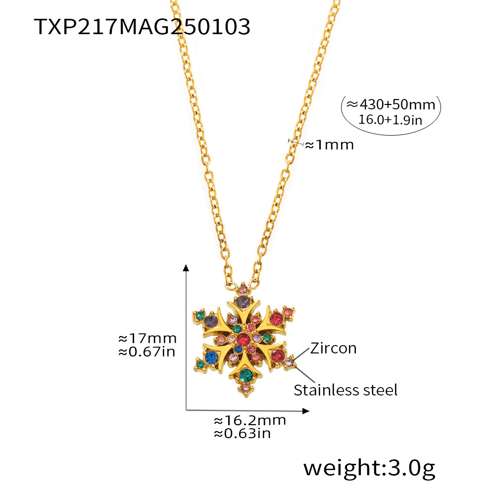 Txp217-gold mixed color zircon necklace