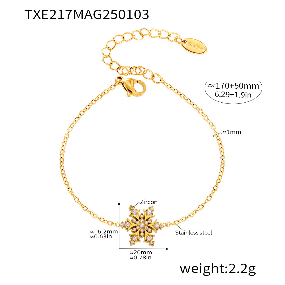 Txe217-gold snowflake zircon bracelet