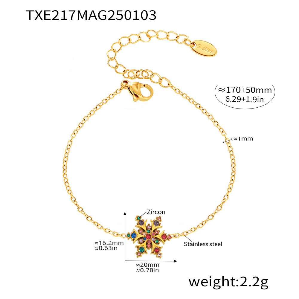 Txe217-gold mixed color zircon bracelet