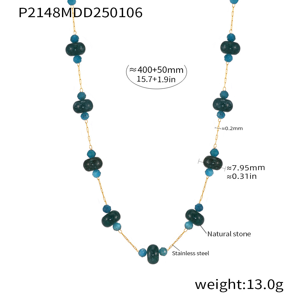 P2148-蓝色天然石项链